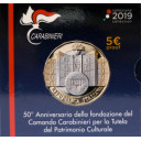2019 -  ITALIA 5 Euro Bimetallico 50°Ann. Fondaz. Comando Carabinieri Proof